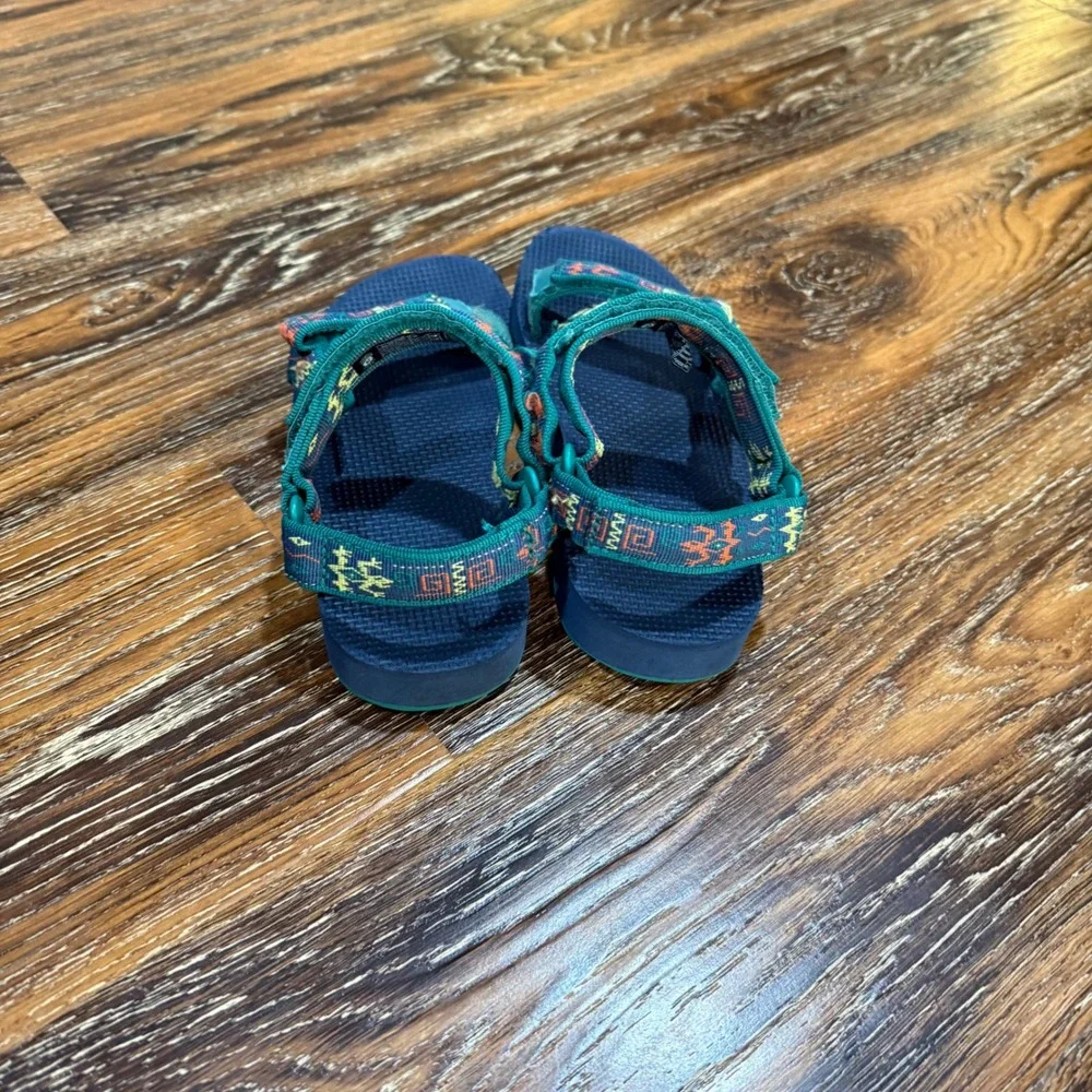 Teva Sie 1 Kids Sport Sandals Navy Green Geometric Boys Girls Shoes 1100383C